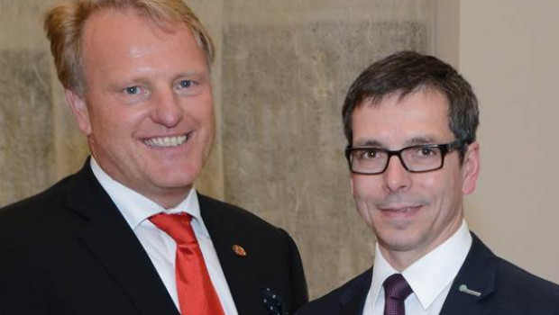 Roger Rinck (l.) und Georg Vos stehen an der Aufsichtsratsspitze von Baustoffring EMV-Profi.