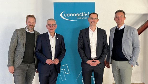 Thomas Latajka (GWS), Hermann Silies (Connectiv), Thomas Thyen (Connectiv) und Udo Lorenz (GWS, von links) blicken auf eine zukünftig noch tiefergehende Partnerschaft. 