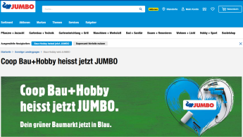 Onlineshop von Coop Bau + Hobby jetzt unter der Marke Jumbo