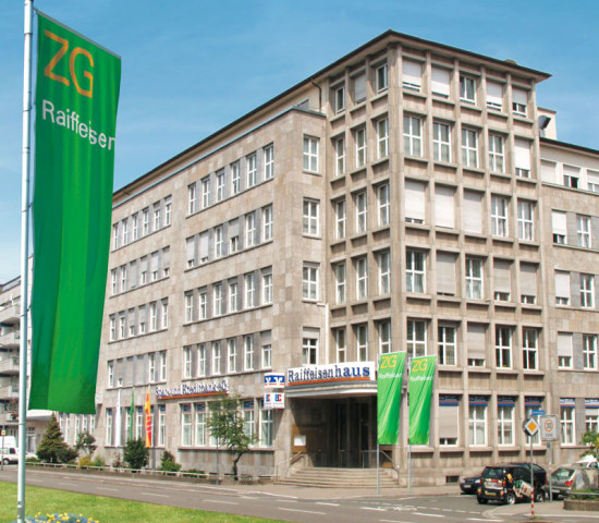 Die Zentrale der ZG Raiffeisen in Karlsruhe. Die Zentrale der ZG Raiffeisen in Karlsruhe.