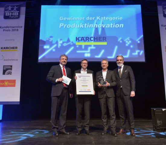 Der Kundenservicepreis für die Produktinnovation ging an Kärcher (FCS).
Der Kundenservicepreis für die Produktinnovation ging an Kärcher (FCS).