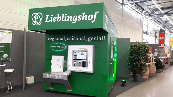 Für das Lieblingshof-Konzept hat die Genossenschaftszentrale auch einen Verkaufsautomaten entwickelt. Für das Lieblingshof-Konzept hat die Genossenschaftszentrale auch einen Verkaufsautomaten entwickelt.