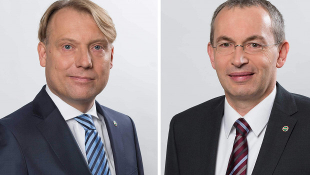 Die neue Doppelspitze des Hagebau Datendienst IT-Services: Andreas Dietrich (links) und Jürgen Schachtschneider. Foto: Hagebau.