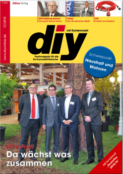 Titelthema der aktuellen diy-Ausgabe ist der Zusammenschluss von EMV-Profi mit dem Baustoffring.