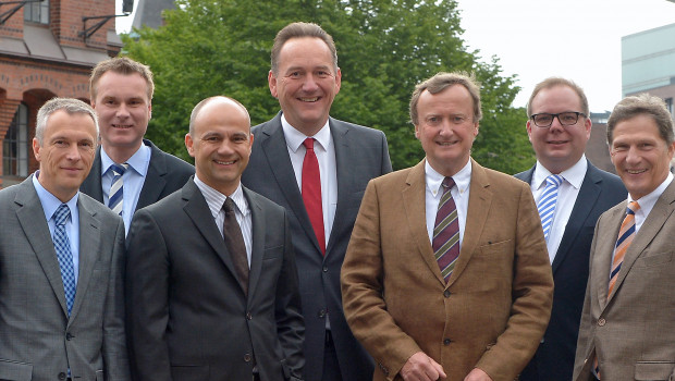 Der Vorstand des Herstellerverbands Haus & Garten ist wieder komplett (v. l.): Friedrich Beier, Ulrich Köhler, Uwe Schröder, Peter Stechmann, Dietrich Alberts, Claudius Voigt und Hans-Walter Hustadt.