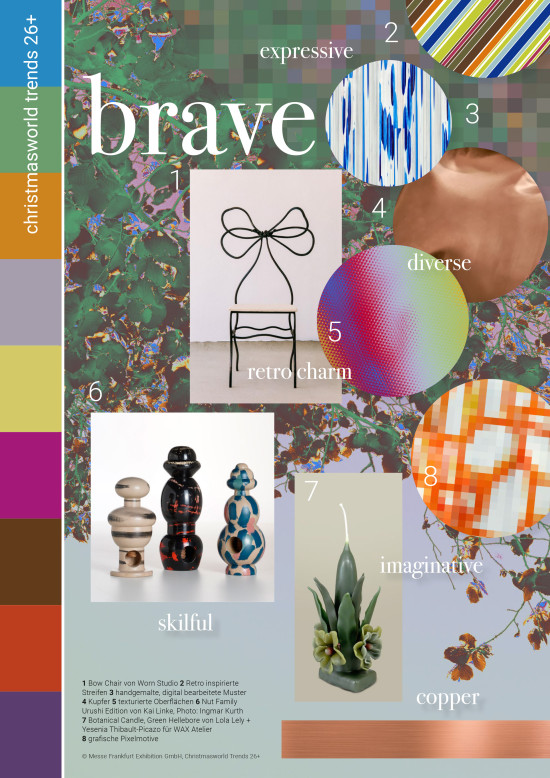 Bei „Brave“ finden sich verspielte Elemente, und experimentelle Ansätze verschwimmen mit traditionellem Handwerk.    Bei „Brave“ finden sich verspielte Elemente, und experimentelle Ansätze verschwimmen mit traditionellem Handwerk.