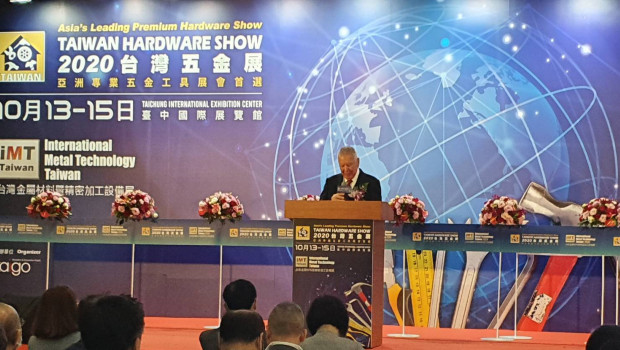 Heute hat Gerd Keim, Geschäftsführer des Veranstalters Kaigo, die Taiwan Hardware Show in Taichung eröffnet.