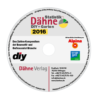 Die Daten aus der Dähne Statistik DIY + Garten 2016 liegen auch auf CD-ROM vor.