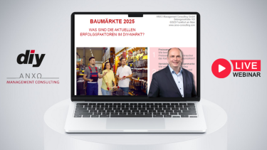 Heute: Webinar zur Baumarktstudie 2025 von Anxo und diy