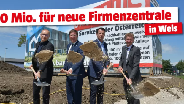 Ankündigung von Bauhaus für das neue "Service-Center" in Österreich.