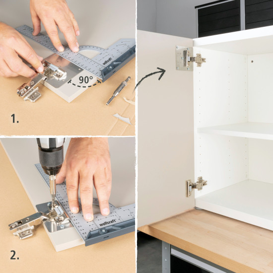 Mit einem speziellen Set lassen sich beispielsweise ausgerissene Topfscharniere ersetzen. Mit einem speziellen Set lassen sich beispielsweise ausgerissene Topfscharniere ersetzen.