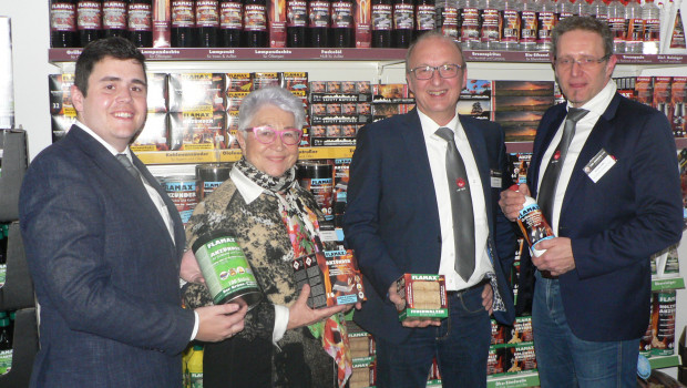 Die Führungsriege von Carl Warrlich präsentierte Produkte und Zahlen (v. l.): Kevin Warrlich, Margarethe Häßler, Holger Knipping und Alexander Häßler.