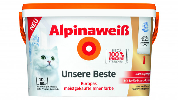 Alpina will mit "Alpnaweiß Unsere Beste" jetzt auch das Spitzensegment im Weißsortiment besetzen.