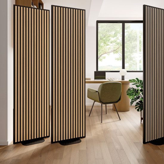 Die Selitstyle Acoustic Wall lässt sich beispielsweise als Raumtrenner nutzen. Die Selitstyle Acoustic Wall lässt sich beispielsweise als Raumtrenner nutzen.