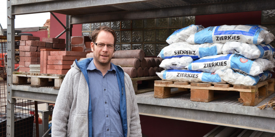 Deutschlands kleinster Baumarkt, Helgoland, Betriebsleiter Roland Eichwede.
