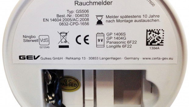 Rückseite Rauchmelder