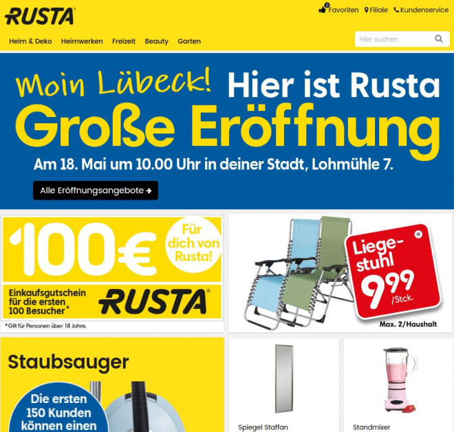 Rusta eröffnet seinen ersten deutsc... - diy online