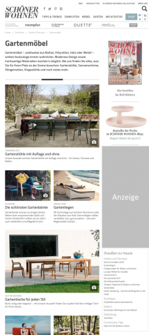 Die neuen Garten-Seiten von schoener-wohnen.de bieten Tipps und Anregungen fürs grüne Wohnzimmer.
Die neuen Garten-Seiten von schoener-wohnen.de bieten Tipps und Anregungen fürs grüne Wohnzimmer.