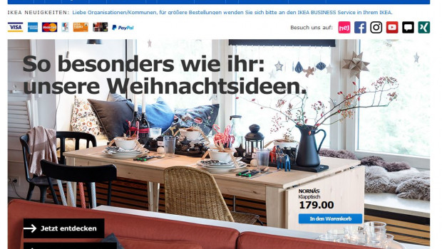 Ikea ist unter die Top-25-Onlineshops aufgerückt.