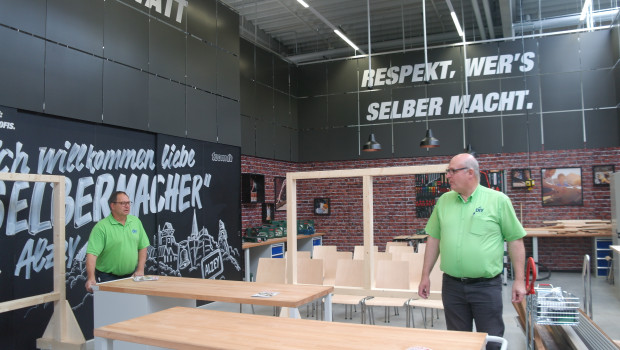 Vorbereitungen für die Heimwerker: In Alzey erprobt Toom Baumarkt eine sogenannte "Ertüchtigungswerkstatt".
