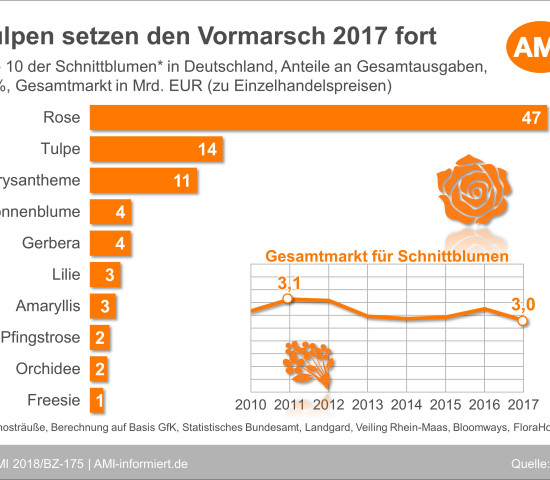 Die Top 10 der Schnittblumen.