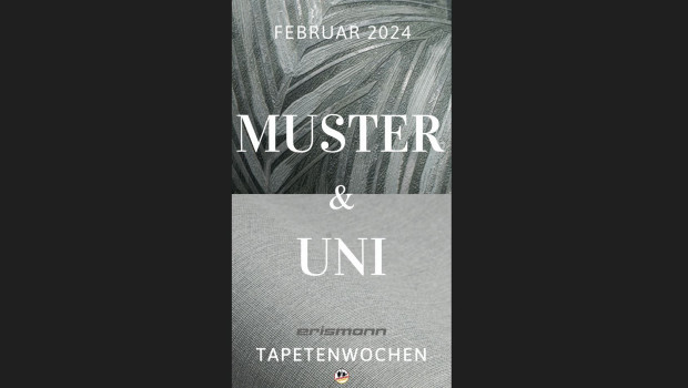 Das Keyvisual unter dem Motto „Muster meets Uni“ wurde für die Partner in Industrie und Handel individualisiert – hier am Beispiel von Erismann.