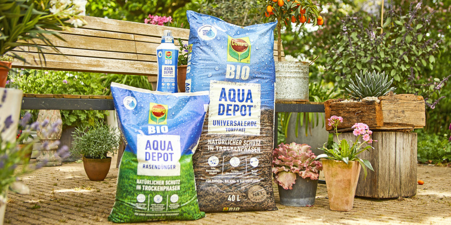 Die Produktlinie Bio Aqua Depot ist eine der Antworten von Compo auf die veränderten Anforderungen im Gartenmarkt. Die Produktlinie Bio Aqua Depot ist eine der Antworten von Compo auf die veränderten Anforderungen im Gartenmarkt.