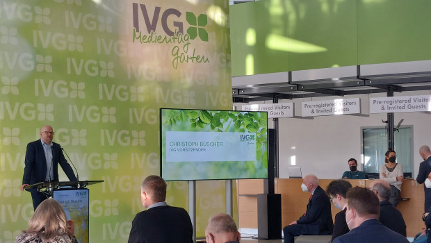 Christoph Büscher, der Vorsitzende des IVG, hielt die Eröffnungsrede.