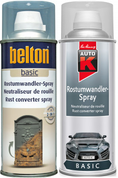 belton und Auto-K Rostumwandler-Sprays