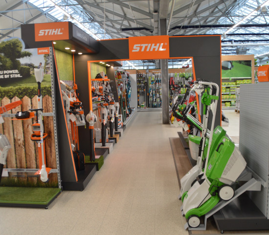 In Waiblingen, dem Sitz von Stihl, hat Dehner den größten Stihl-Shop der Gartencenterkette eingerichtet.
