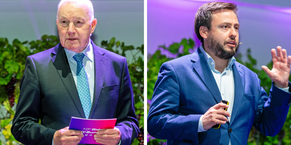 John Herbert (links) hat den internationalen Baumarktverband Edra/Ghin aufgebaut. Die Initiative zu einerjährlichen Konferenz ging maßgeblich von ihm aus. „Iñaki Maillard, hat den Fingeram Puls der Zeit“, (rechts) sagt John Herbert über den Geschäftsführer des Global DIY-Summit und Chef des Organisationsteams FEK.