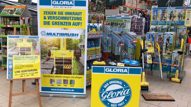 Am POS hat Gloria seine Kampagne für das Brush-System unter anderem mit Zweitplatzierungen aus Metall fortgesetzt.