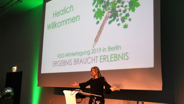 Wiedergewählte VDG-Präsidentin Martina Mensing-Meckelburg auf der VDG-Wintertagung in Berlin.