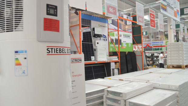 Auch Baumärkte verkaufen Wärmepumpen.&nbsp;