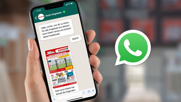 Wer will, kann sich die Toom-Prospekte jetzt auch über Whatsapp schicken lassen.