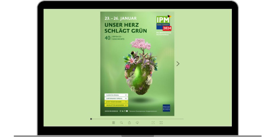 Das E-Book zur Jubiläumsausgabe steht auf der Website der IPM bereit und bietet auf 20 Seiten einen interaktiven Überblick über die Messe.