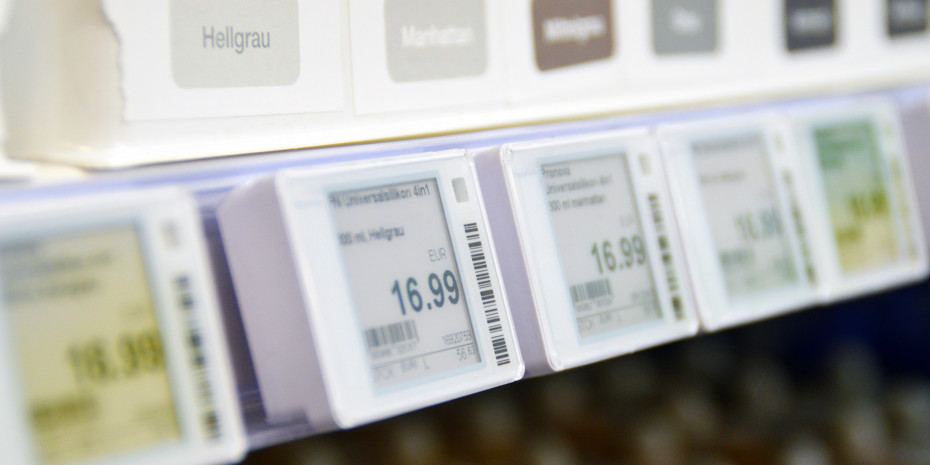 Die elektronische Preisauszeichnung, von Anfang an in Lich installiert, wird zentral gesteuert.
