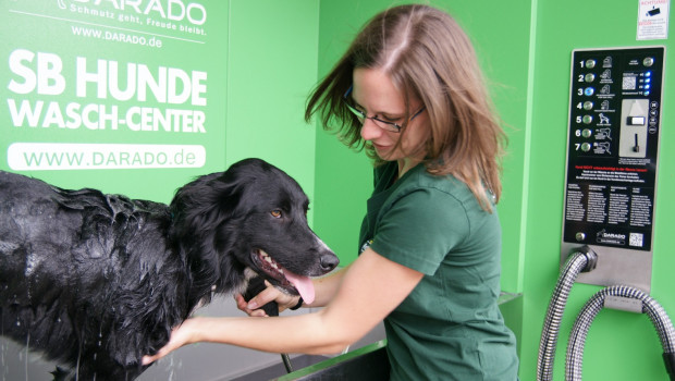 Das Hunde-Wasch-Center in Karlsruhe kann rund um die Uhr genutzt werden. Foto: Darado
