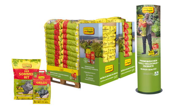 proFagus, Grill-Holzkohle, Grill-Holzkohleriketts, Holzwolle-Anzünder proFagus, Grill-Holzkohle, Grill-Holzkohleriketts, Holzwolle-Anzünder