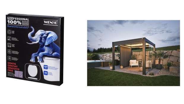 WC-Sitz und Pergola - mit einer Gemeinsamkeit: Sie punkten durch ihr Design.