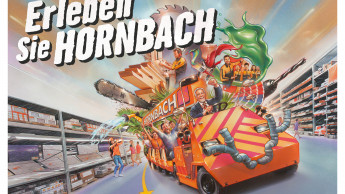 Per Bimmelbahn durch den Hornbach-Baumarkt