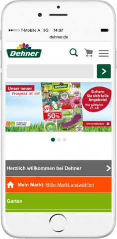 Auf dem Smartphone sieht der Dehner-Shop so aus.
Auf dem Smartphone sieht der Dehner-Shop so aus.