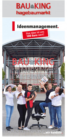 Der Flyer zum neuen Ideenmangement" von Bauking.