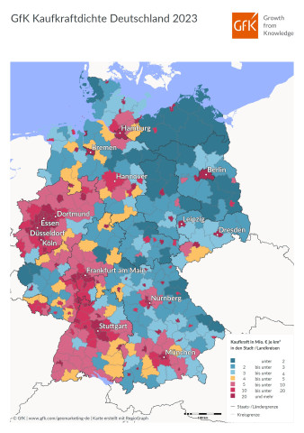 Kaufkraftdichte in Deutschland 2023.