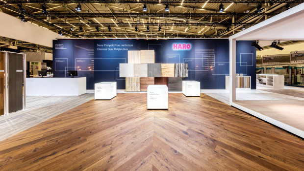 Haro, Messestand, Foto: Bernadette Grimmenstein/ HARO Hamberger Flooring GmbH & Co. KG.
