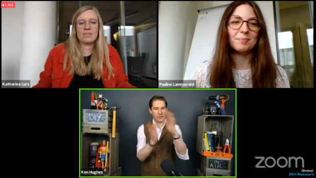 Katharina Lurz (l.) und Pauline Lammerant von Factor-a erläuterten im Global DIY-Network, wie der Markenauftritt auf Amazon konzipiert werden sollte. Das Online-Seminar wurde wieder von Ken Hughes moderiert. Katharina Lurz (l.) und Pauline Lammerant von Factor-a erläuterten im Global DIY-Network, wie der Markenauftritt auf Amazon konzipiert werden sollte. Das Online-Seminar wurde wieder von Ken Hughes moderiert.