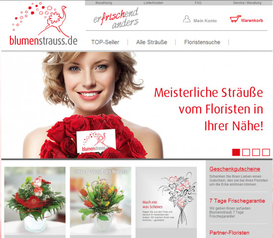 Mit blumenstrauss.de ist die Ekaflor seit rund zwei Jahren online. Mit blumenstrauss.de ist die Ekaflor seit rund zwei Jahren online.