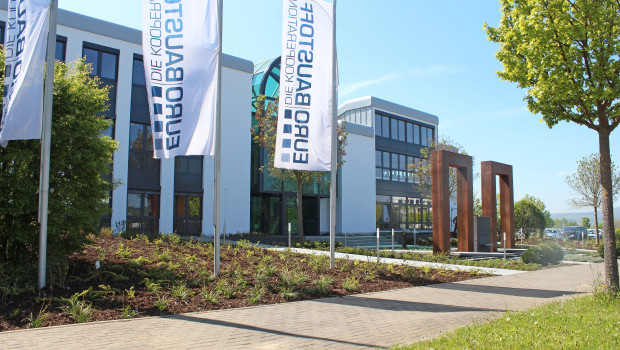 Blick auf den Sitz der Eurobaustoff in Bad Nauheim. 