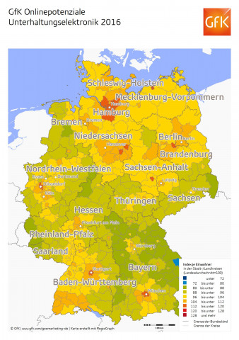 Ein weiterer Vergleich: Die GfK-Online-Potenziale für Unterhaltungselektronik.