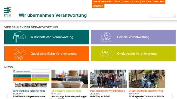 Die neue Nachhaltigkeitswebsite der EDE-Gruppe.